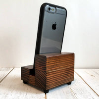 Universal phone stand, redwood iPhone dock, charging stand, phone display stand, iPhone X, iPhone 8, iPhone 7, iPhone 7 plus, iPhone 6S. R13