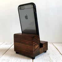 Universal phone stand, redwood iPhone dock, charging stand, phone display stand, iPhone X, iPhone 8, iPhone 7, iPhone 7 plus, iPhone 6S. W13