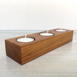 Centerpiece tealight holder, candle holder, tea light modern candle holder, Brazilian cherry tea light holder, long candle holder, gift. E23