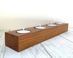 Long tealight holder, Brazilian cherry candle holder, tea light centerpiece, modern candle holder, tea light holder, long candle holder. G23