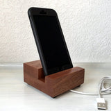 Mahogany wood phone dock, tech lover gift, universal charging stand, simple phone stand, bedside charging dock, gift for tech lover. Q14