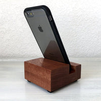 Mahogany wood phone dock, tech lover gift, universal charging stand, simple phone stand, bedside charging dock, gift for tech lover. Q14