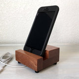 Mahogany wood iPhone stand, charging stand, wood iPhone dock, iPhone 7 stand, iPhone 6s plus, cell phone stand, wooden phone holder.  K18