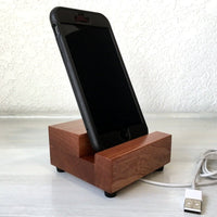 Mahogany wood iPhone stand, charging stand, wood iPhone dock, iPhone 7 stand, iPhone 6s plus, cell phone stand, wooden phone holder.  K18