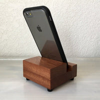 Mahogany wood iPhone stand, charging stand, wood iPhone dock, iPhone 7 stand, iPhone 6s plus, cell phone stand, wooden phone holder.  K18