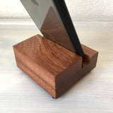 Mahogany wood iPhone stand, charging stand, wood iPhone dock, iPhone 7 stand, iPhone 6s plus, cell phone stand, wooden phone holder.  K18