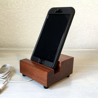 Wood phone stand, charging stand, cell phone stand, iphone dock, desk phone stand, bedside phone charger, charging station, universal. M18