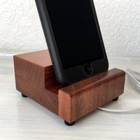 iPhone stand, cell phone stand, charging stand, docking station, charging station, wood phone stand, phone holder, handmade, tech gift. H19