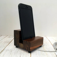 Universal phone stand, redwood iPhone dock, charging stand, phone display stand, iPhone X, iPhone 8, iPhone 7, iPhone 7 plus, iPhone 6S.  B9