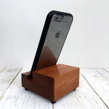 Phone stand, iPhone stand, cell phone stand, charging stand, docking station, charging station, wood phone holder, brazilian cherry.  W16