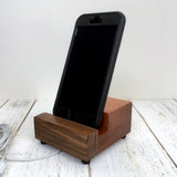 Phone stand, iPhone stand, cell phone stand, charging stand, docking station, charging station, wood phone holder, brazilian cherry.  W16