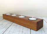 Long tealight holder, Brazilian cherry candle holder, tea light centerpiece, modern candle holder, tea light holder, long candle holder. G23