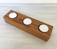 Centerpiece tealight holder, candle holder, tea light modern candle holder, Brazilian cherry tea light holder, long candle holder, gift. E23