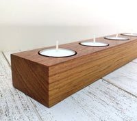 Long tealight holder, Brazilian cherry candle holder, tea light centerpiece, modern candle holder, tea light holder, long candle holder. G23