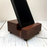 Mobile phone stand, iPhone dock, charging stand, docking station, charging station, wood phone stand, phone holder, tech gift. R15