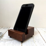 Mobile phone stand, iPhone dock, charging stand, docking station, charging station, wood phone stand, phone holder, tech gift. R15