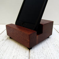 Mobile phone stand, iPhone dock, charging stand, docking station, charging station, wood phone stand, phone holder, tech gift. R15