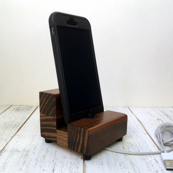 Universal phone stand, redwood iPhone dock, charging stand, phone display stand, iPhone X, iPhone 8, iPhone 7, iPhone 7 plus, iPhone 6S. H10