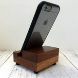 iPhone charging stand, docking stand, wood iPhone stand, iphone 7, iphone 6s plus, cell phone stand, wooden phone holder, tech gift. N15