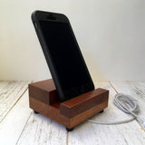 iPhone charging stand, docking stand, wood iPhone stand, iphone 7, iphone 6s plus, cell phone stand, wooden phone holder, tech gift. N15