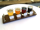 Walnut Beer flight set with glasses, Beer tasting tray, wine tasting set, wood beer sampler, beer sampling tray, gift for beer lover.  C24