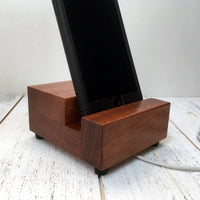 Simple iPhone stand - Brazilian cherry charging dock - docking station - charging station - wood phone stand -phone holder - tech gift. R16