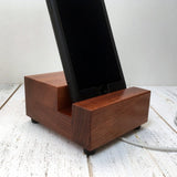 Simple iPhone stand - Brazilian cherry charging dock - docking station - charging station - wood phone stand -phone holder - tech gift. R16