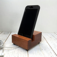 Simple iPhone stand - Brazilian cherry charging dock - docking station - charging station - wood phone stand -phone holder - tech gift. R16