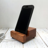 Wood iPhone stand, simple phone stand, charging stand, docking station, charging station, wood phone stand, phone holder, handmade.  D16