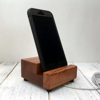 Wood iPhone stand, simple phone stand, charging stand, docking station, charging station, wood phone stand, phone holder, handmade.  D16