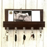 Pure Walnut entryway organizer, walnut mail and key holder, wall key rack, key hanger, key storage, leash hanger, wooden mail organizer. M24