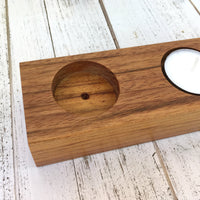 Modern candle holder, Long tealight holder, Brazilian cherry wood tea light holder, long candle holder, candle centerpiece, gift.  H23