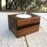 Walnut tealight candle holder, single tea light holder, modern candle holder, wood candle holder, tealight with holder, handmade, gift. F25