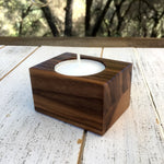 Walnut tealight candle holder, single tea light holder, modern candle holder, wood candle holder, tealight with holder, handmade, gift. F25