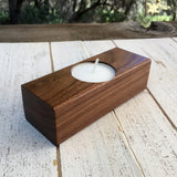 Walnut Tealight candle holder, tea light candle, modern candle holder, wood candle holder, tealight with holder, handmade.  G25