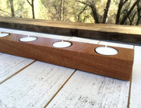 African mahogany tealight candle holder, candle centerpiece, Long Tealight holder, modern candle holder, tealight holder, kitchen gift.  Y24