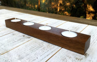 Walnut tealight holder, long candle holder, table centerpiece, modern candle holder, wood tealight candle holder, Christmas decor, gift. A25