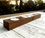 Walnut tealight holder, long candle holder, table centerpiece, modern candle holder, wood tealight candle holder, Christmas decor, gift. A25