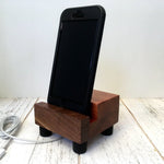 Wood iPhone stand, Samsung dock, charging stand, docking station, charging station, wood phone stand, universal phone dock, tech gift. C17