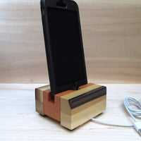 iPhone stand, phone dock, wooden phone stand, charging stand, charging dock, simple phone dock, docking station, charging station. D11