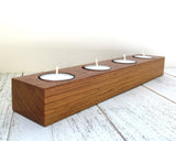 Modern candle holder, Long tealight holder, Brazilian cherry wood tea light holder, long candle holder, candle centerpiece, gift.  H23