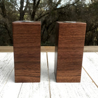 Walnut Taper candle holder, dinner candle holder set, table decor, block candle holder, set of two candle holders, pure walnut wood. R24