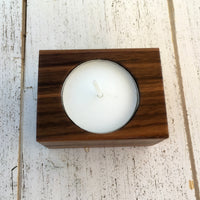 Walnut tealight candle holder, single tea light holder, modern candle holder, wood candle holder, tealight with holder, handmade, gift. F25