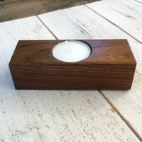 Walnut Tealight candle holder, tea light candle, modern candle holder, wood candle holder, tealight with holder, handmade.  G25