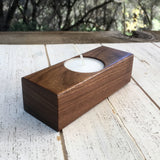 Walnut Tealight candle holder, tea light candle, modern candle holder, wood candle holder, tealight with holder, handmade.  G25