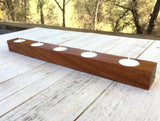 Mahogany tealight candle holder, tea light holder, candle centerpiece, Long Tealight holder, modern candle holder, gift for home. Z24