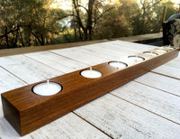 Brazilian cherry tealight holder, table centerpiece, modern candle holder,  tea light holder, long candle holder, housewarming gift.  B25