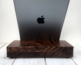 Walnut iPad charging stand, iPhone stand, wood iPad stand, tablet stand, iphone dock, modern cell phone stand, iPad Pro, iPad Air.  W24