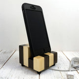 iPhone stand, cell phone stand, charging stand, docking station, charging station, wood phone stand, phone holder, handmade, tech gift. D12